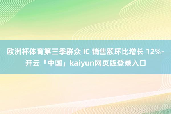 欧洲杯体育第三季群众 IC 销售额环比增长 12%-开云「中国」kaiyun网页版登录入口