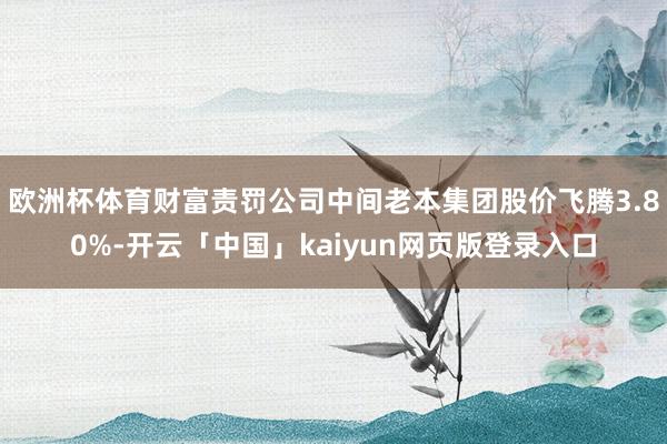 欧洲杯体育财富责罚公司中间老本集团股价飞腾3.80%-开云「中国」kaiyun网页版登录入口