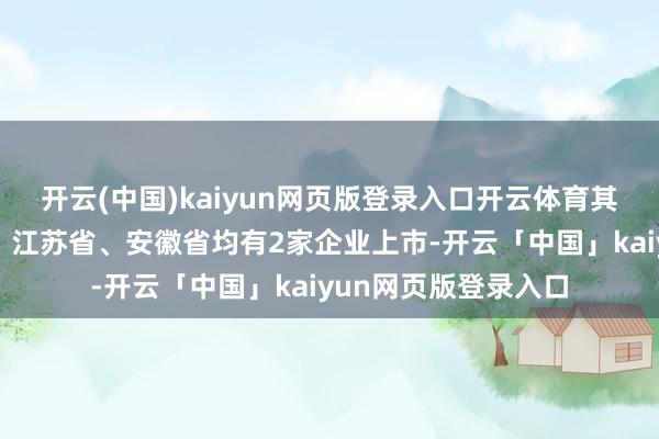开云(中国)kaiyun网页版登录入口开云体育其中浙江省、广东省、江苏省、安徽省均有2家企业上市-开云「中国」kaiyun网页版登录入口