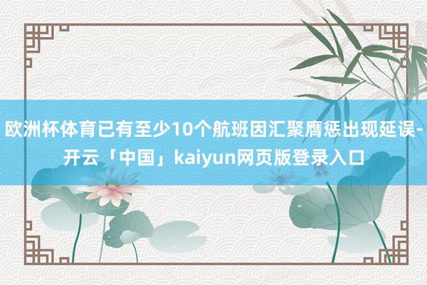 欧洲杯体育已有至少10个航班因汇聚膺惩出现延误-开云「中国」kaiyun网页版登录入口