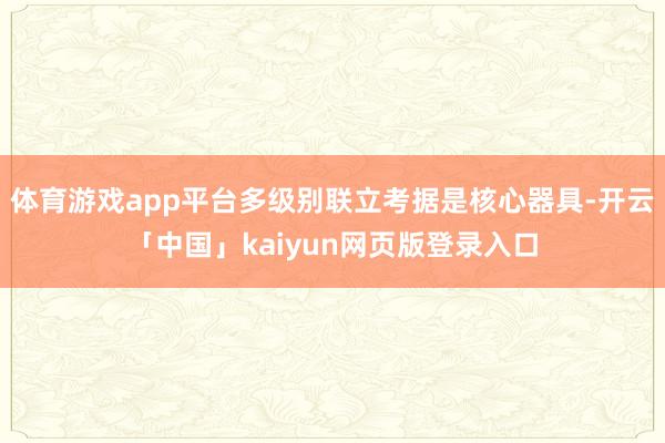 体育游戏app平台多级别联立考据是核心器具-开云「中国」kaiyun网页版登录入口