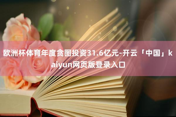 欧洲杯体育年度贪图投资31.6亿元-开云「中国」kaiyun网页版登录入口